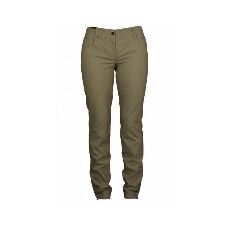 Khaki Stylowe Spodnie z Wyszywaniami Dolce & Gabbana