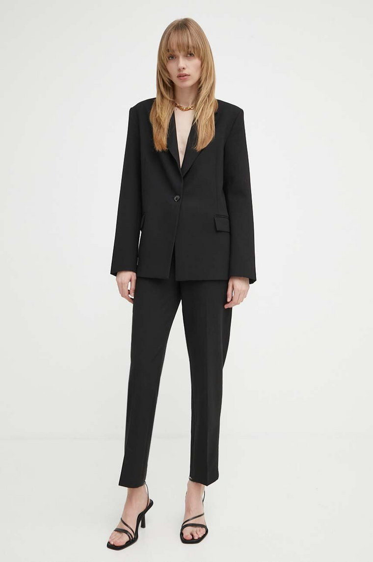 2NDDAY spodnie 2ND Anny - Attired Suiting damskie kolor czarny dopasowane high waist 2000162119