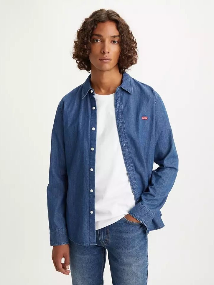 Koszula jeansowa męska Levi's Ls Battery Hm Shirt Slim 86625-0023 S Granatowa (5401105318529). Koszule męskie