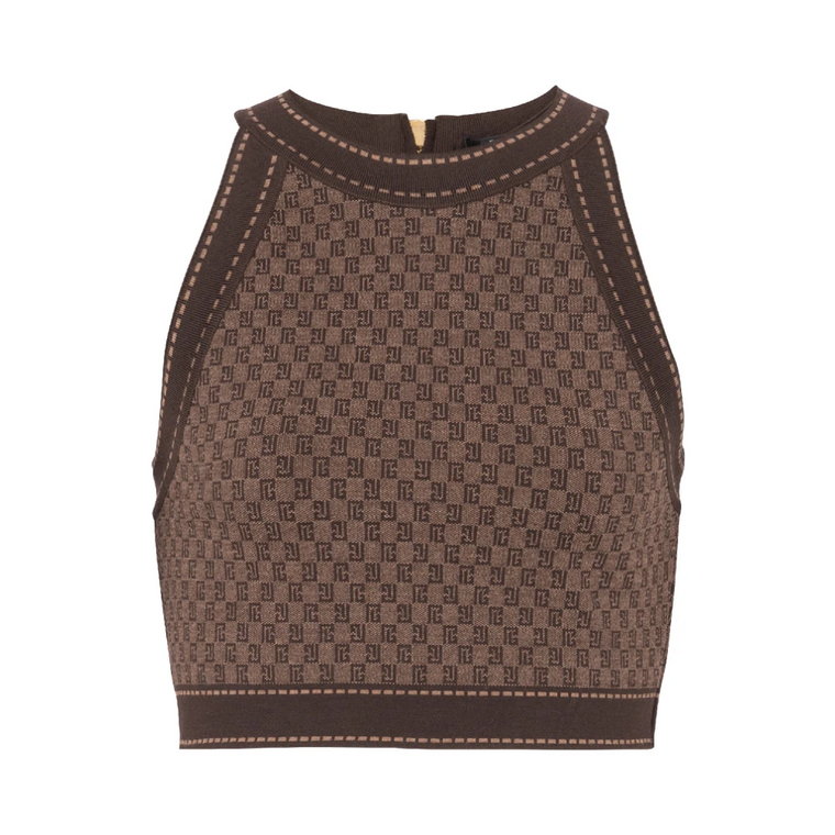 Mini monogramowy top z żakardem Balmain