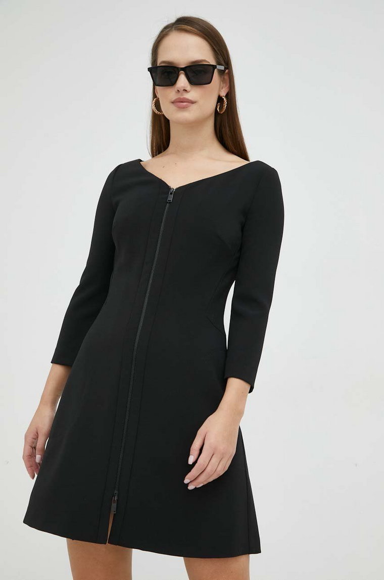 Trussardi sukienka kolor czarny mini rozkloszowana