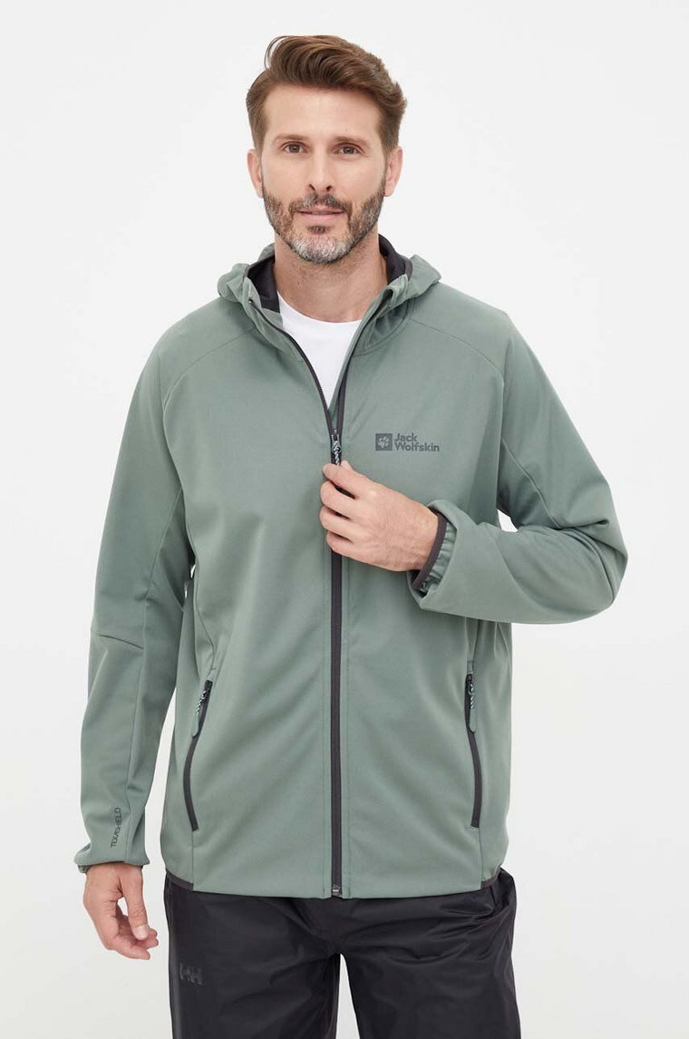 Jack Wolfskin kurtka outdoorowa Feldberg Hoody kolor zielony