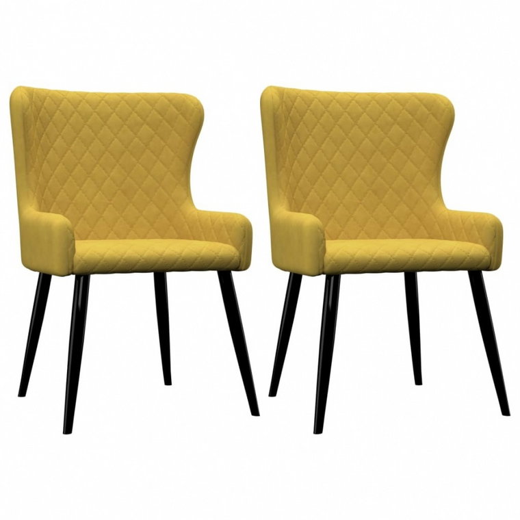 Krzesła do jadalni, 2 szt., żółte, aksamit kod: V-282530