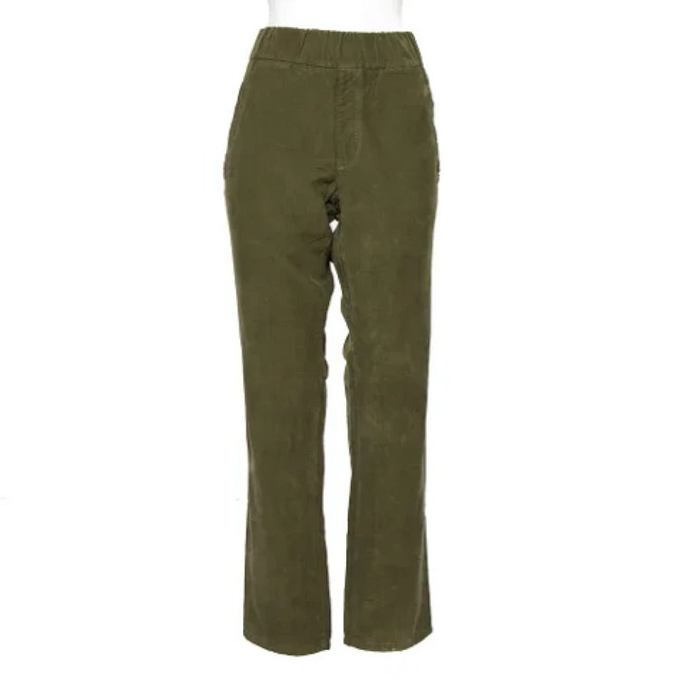 Zielone spodnie z sztruksu Bottega Veneta Vintage
