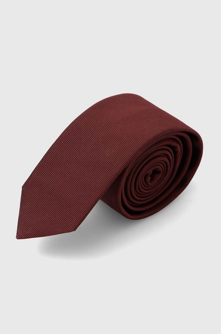HUGO krawat jedwabny kolor biały