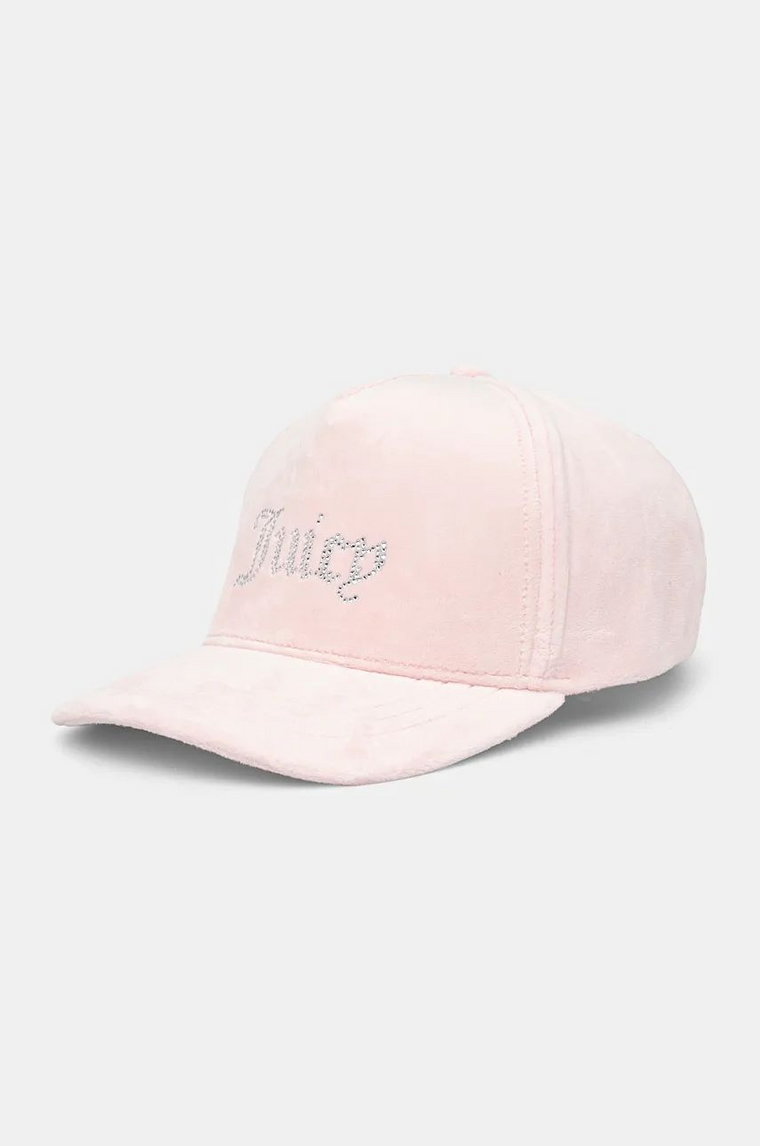 Juicy Couture czapka z daszkiem VERONICA CAP kolor różowy z aplikacją JCAWH224702