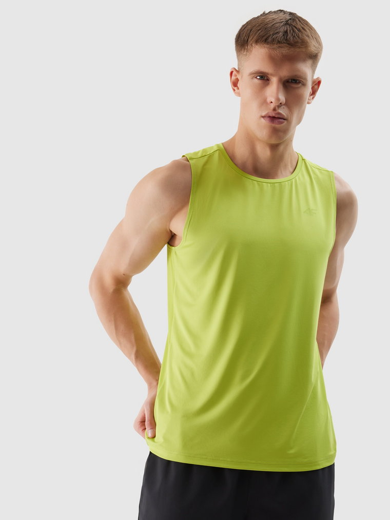 Tank top treningowy regular z materiału z recyklingu męski - soczysta zieleń