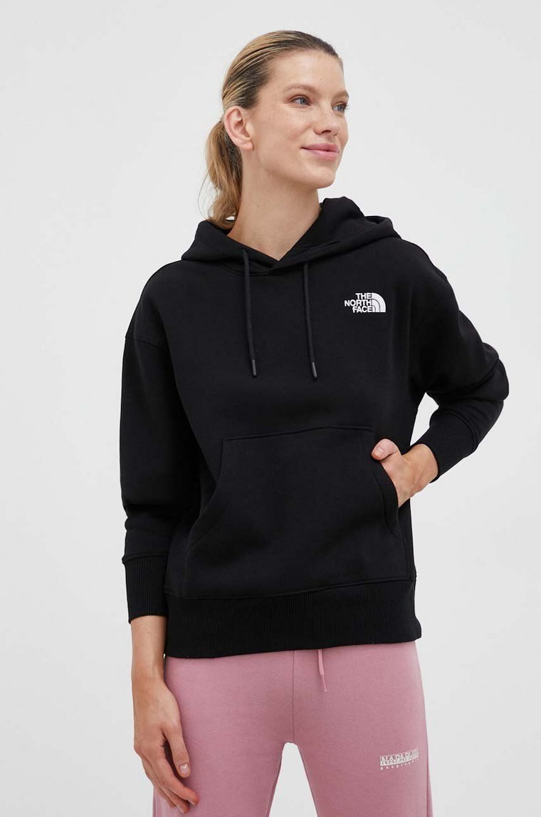 The North Face bluza Essential NF0A7ZJDJK31 damska kolor czarny z kapturem gładka