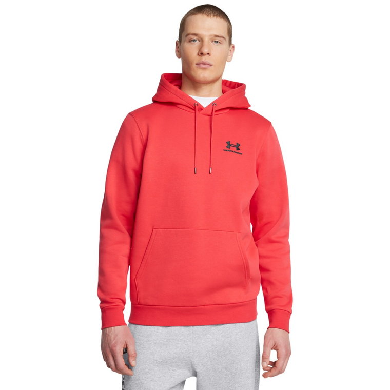 Męska bluza dresowa nierozpinana z kapturem Under Armour UA Icon Fleece Hoodie - czerwona