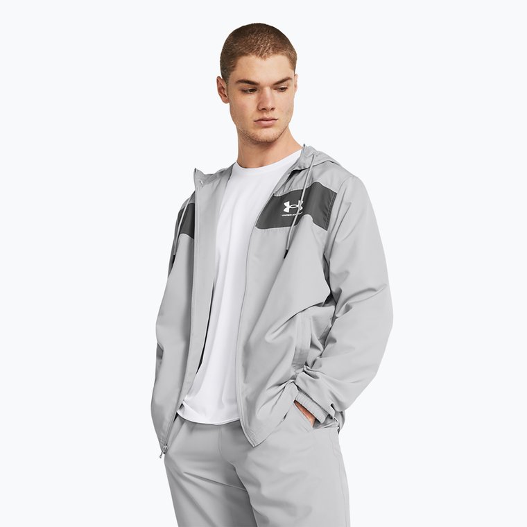 Kurtka przeciwwiatrowa męska Under Armour Sportstyle Windbreaker mod gray/castlerock/white