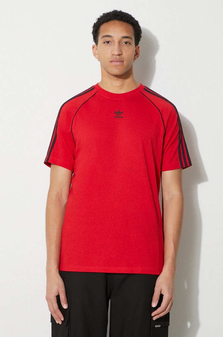 adidas Originals t-shirt bawełniany męski kolor czerwony z aplikacją  IR9449