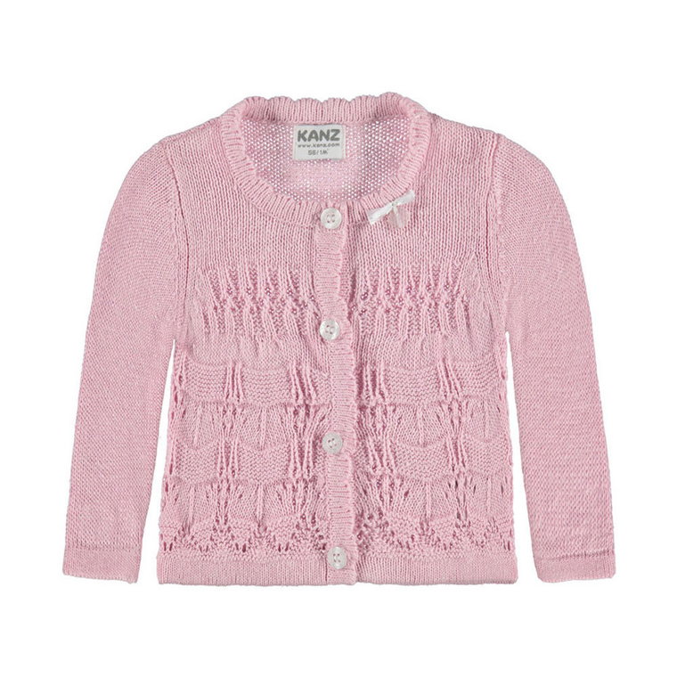 Dziewczęcy sweter rozpinany, różowy, rozmiar 80