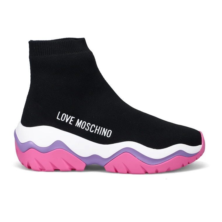 Czarne Sneakersy Roller - Wygodne i Modne Love Moschino
