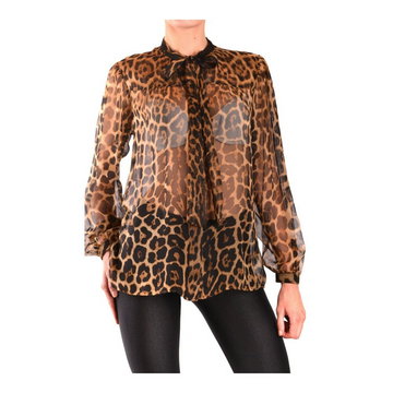 Tie-neck Leopard-print Blouse Saint Laurent