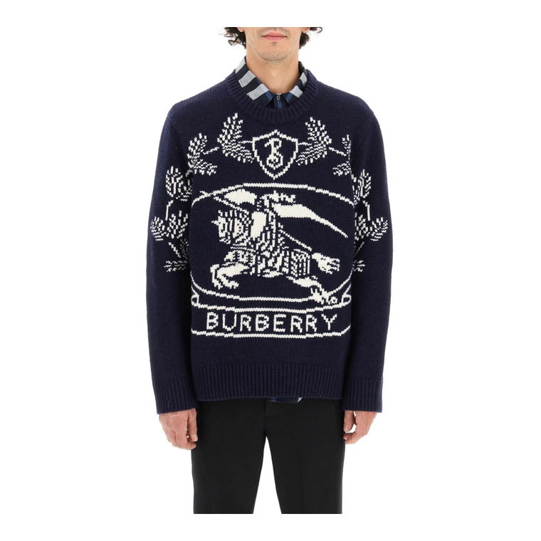 Sweter z Okrągłym Dekoltem - Ciepły i Stylowy dla Mężczyzn Burberry