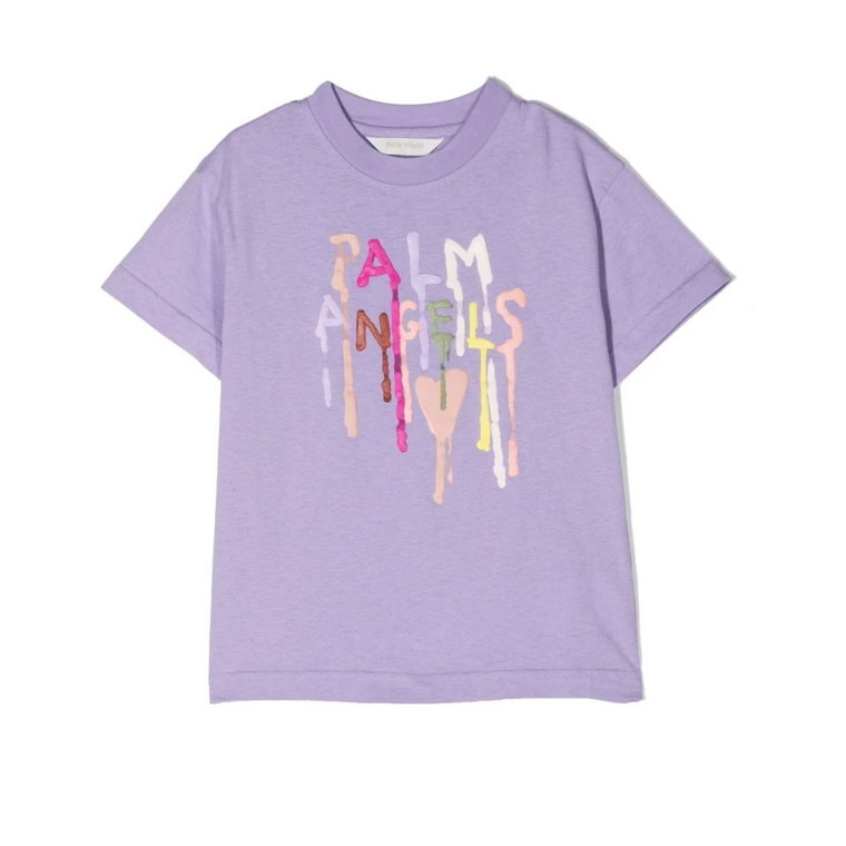 Stylowa Koszulka Kids Purple Crewneck Palm Angels