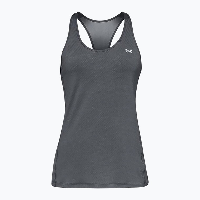 Tank top treningowy damski Under Armour HG Armour Racer Tank pitch gray light heather/metallic silver