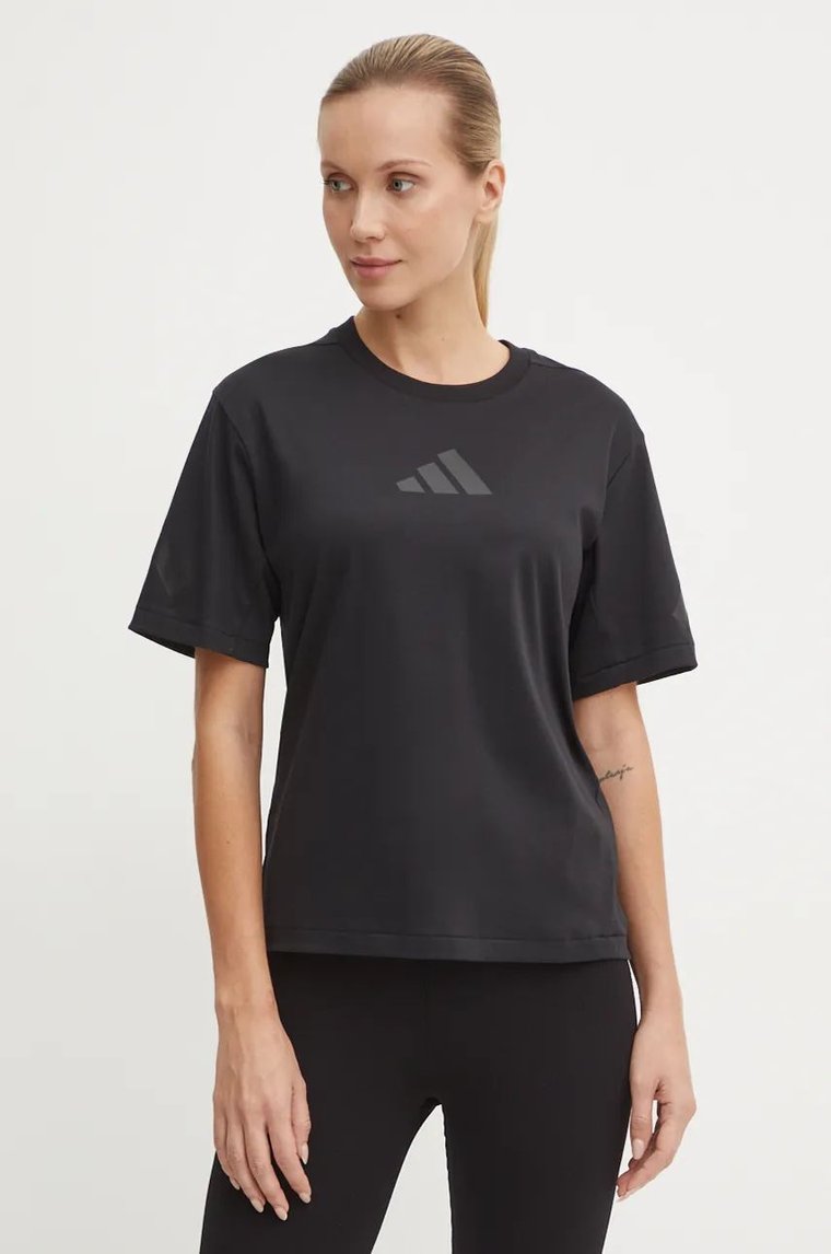 adidas t-shirt bawełniany ZNE damski kolor czarny JE7846