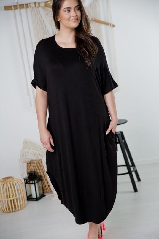 Czarna Sukienka SPINER Plus Size