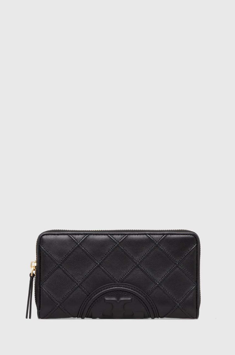 Tory Burch portfel skórzany Fleming Soft Zip Continental Wallet damski kolor czarny 140344.001