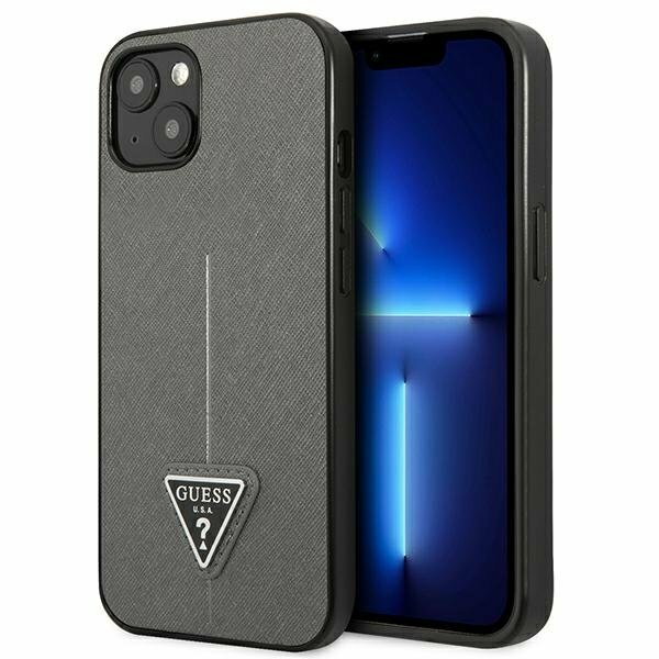 Guess GUHCP14SPSATLG iPhone 14 6,1" srebrny/silver hardcase SaffianoTriangle Logo