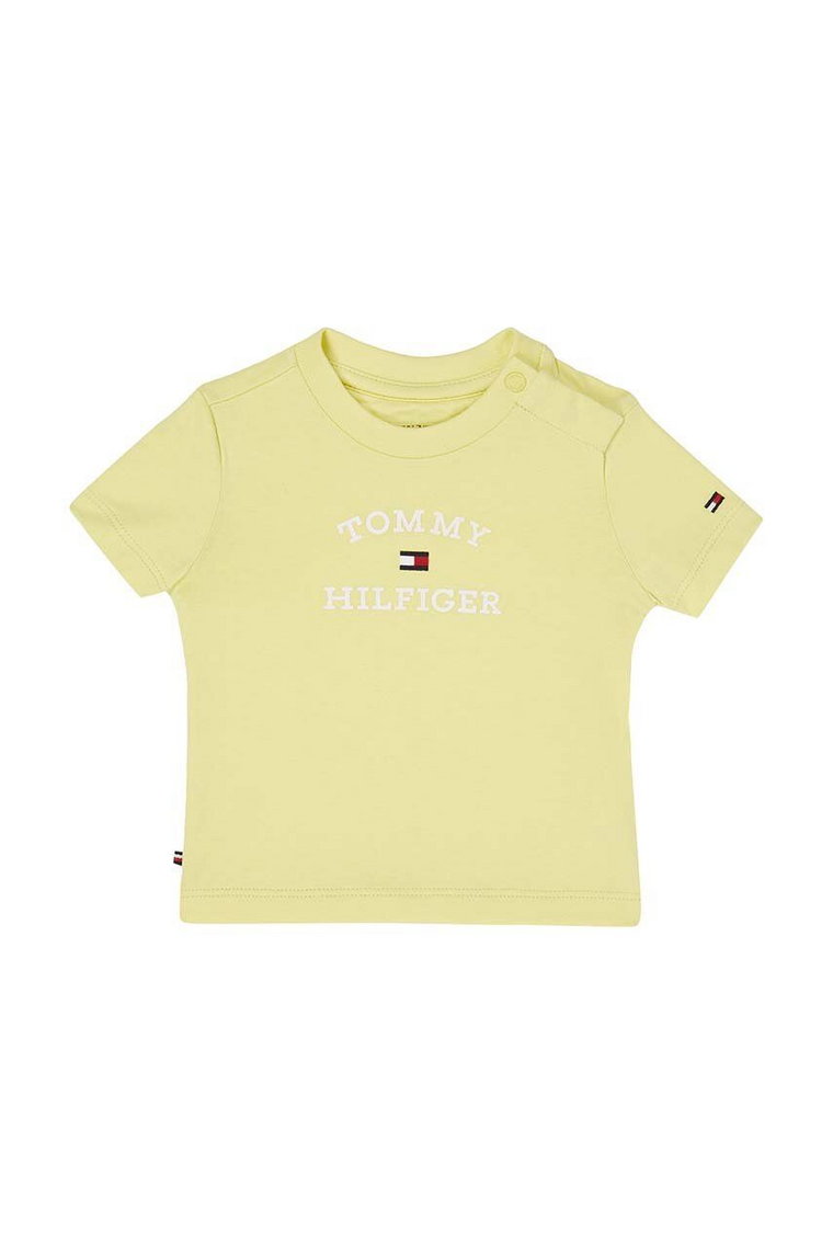 Tommy Hilfiger t-shirt niemowlęcy kolor żółty