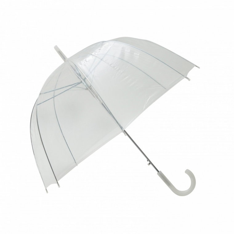 Długi parasol przezroczysty kopuła basic, biała bo kod: UBUL3476 - NATYCHMIASTOWA WYSYŁKA !!