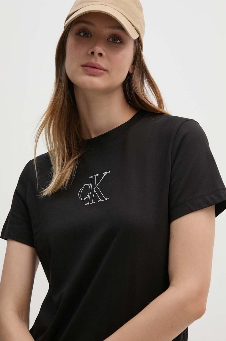 Calvin Klein Jeans t-shirt bawełniany damski kolor czarny J20J224791
