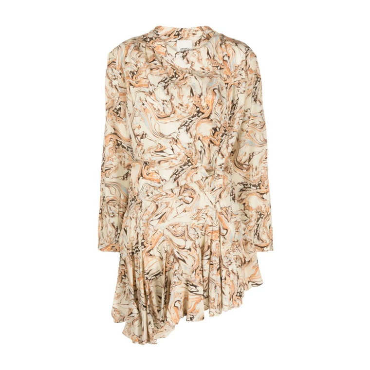 Sukienka z jedwabiu z nadrukiem marmuru Isabel Marant