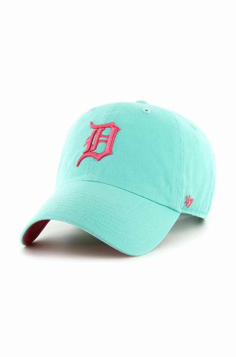 47brand czapka z daszkiem bawełniana MLB Detroit Tigers kolor turkusowy z aplikacją