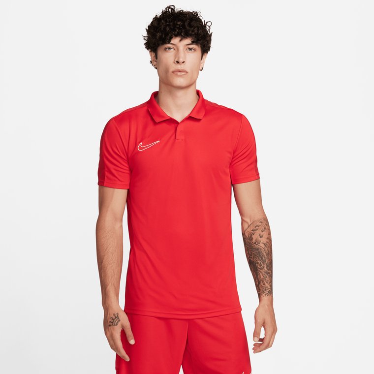 Męska koszulka polo z krótkim rękawem Nike Dri-FIT Academy (wersja standardowa) - Czerwony