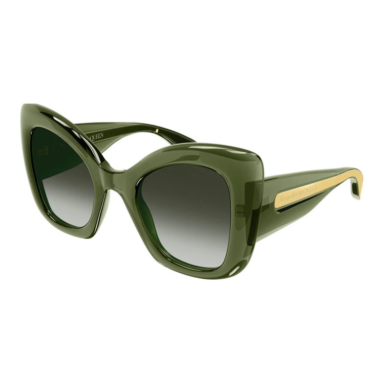 Okulary przeciwsłoneczne Am0402S w zielonej oprawie Alexander McQueen