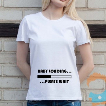 Baby loading ... please wait - damska koszulka z nadrukiem