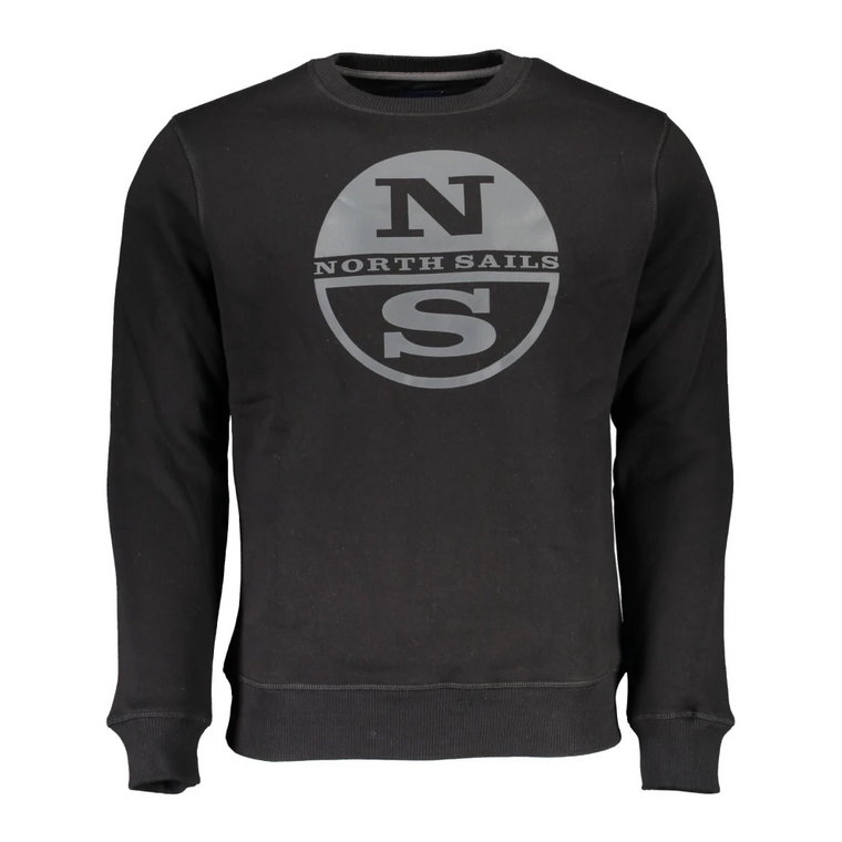 Czarny bawełniany sweter z nadrukiem logo North Sails