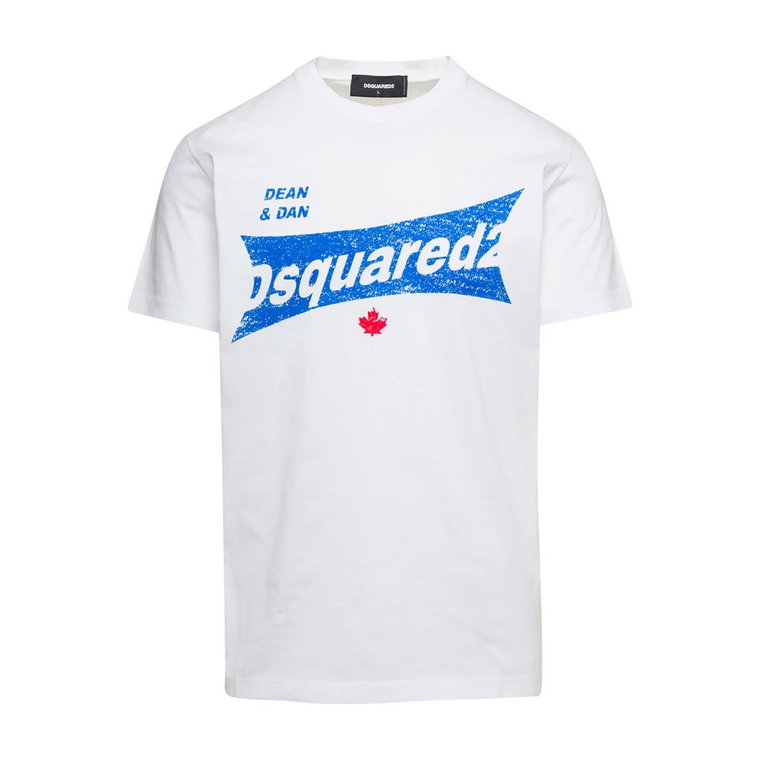 Białe koszulki i Polosy z przodem Logo Dsquared2