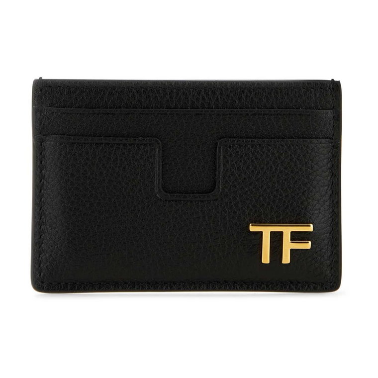 Stylowy czarny portfel na karty Tom Ford