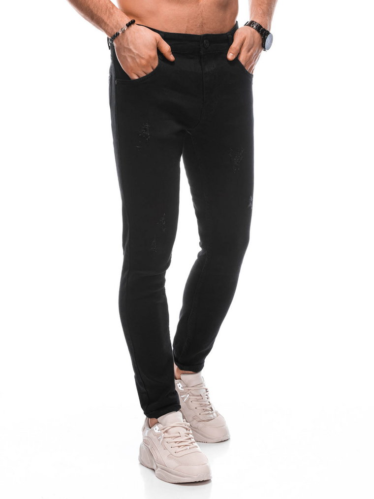 Spodnie męskie jeansowe P1443 - czarne