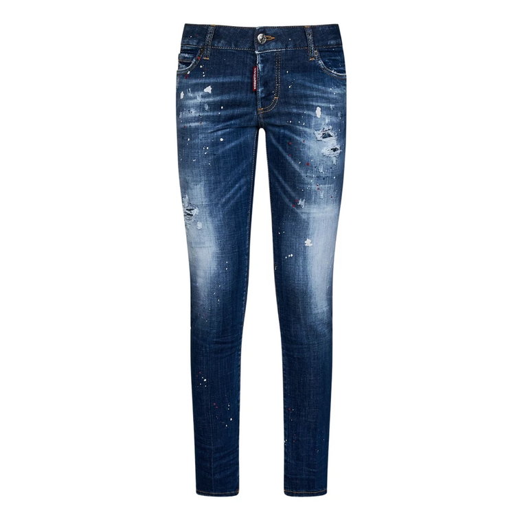 Modne niebieskie jeansy Slim-fit dla kobiet Dsquared2