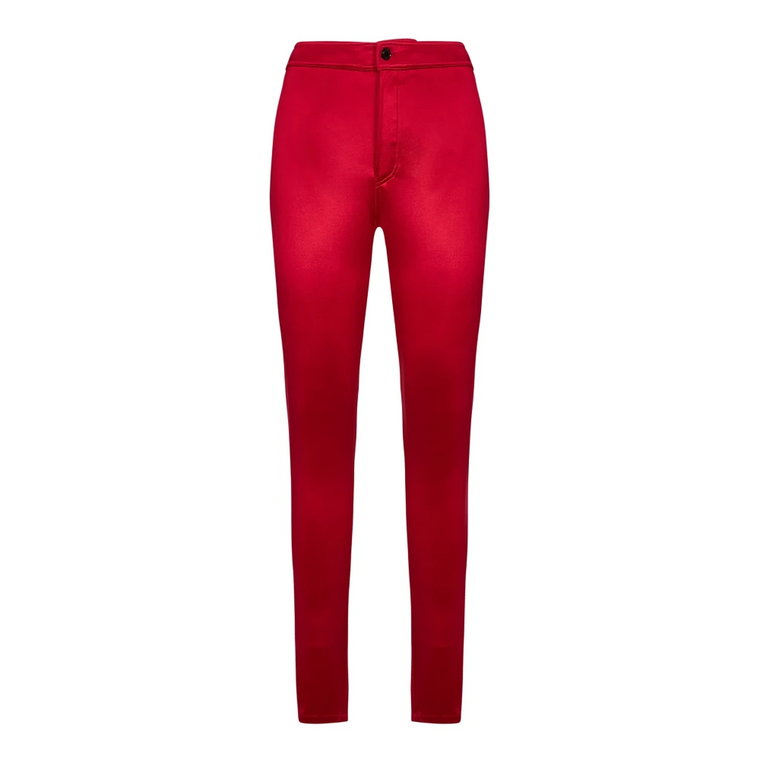 Czerwone Spodnie Slim-Fit z Ukrytym Zamkiem Saint Laurent