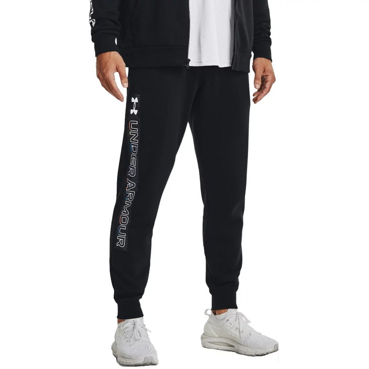 Under Armour Rival Fleece Graphic Joggers 1370351-001, Męskie, Czarne, spodnie, bawełna, rozmiar: M