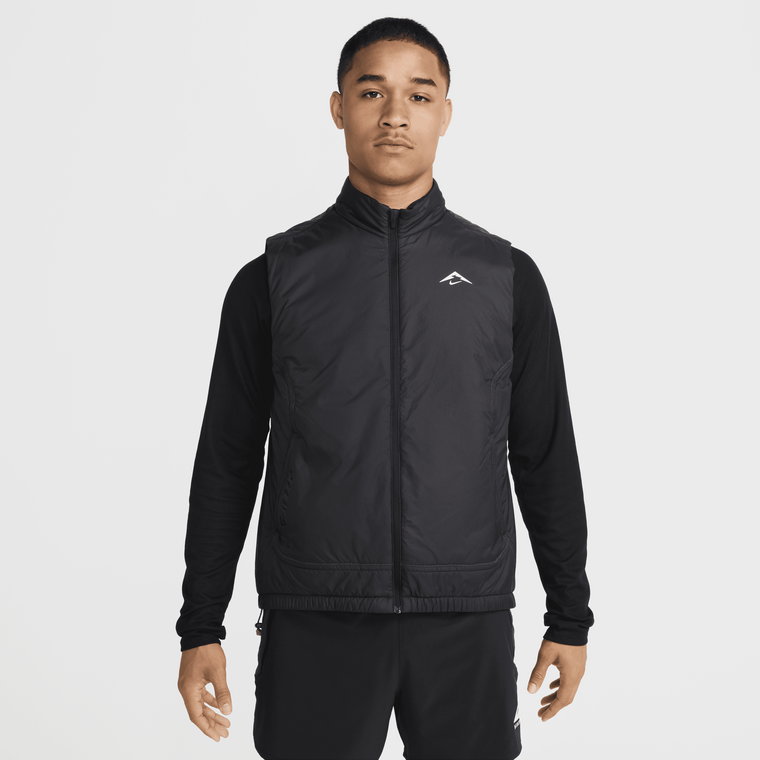 Męski bezrękawnik do biegania Therma-FIT Nike Trail PrimaLoft - Czerń