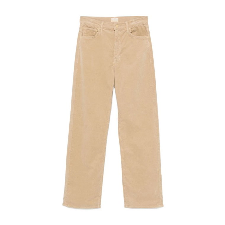 Beige Corduroy Straight Leg Jeans Mother