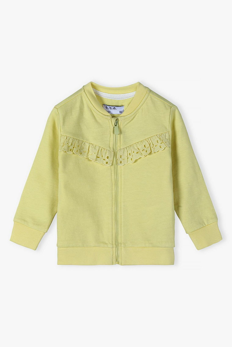 Bawełniana bluza rozpinana dla niemowlaka - żółta