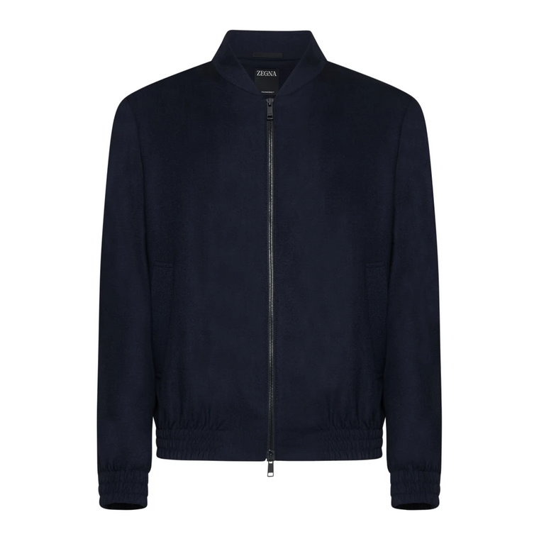 Navy Blue Techmerino Bomber Jacket Ermenegildo Zegna