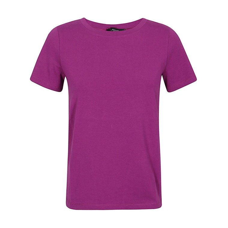 Klasyczny Fioletowy T-shirt z Bawełny Max Mara Weekend