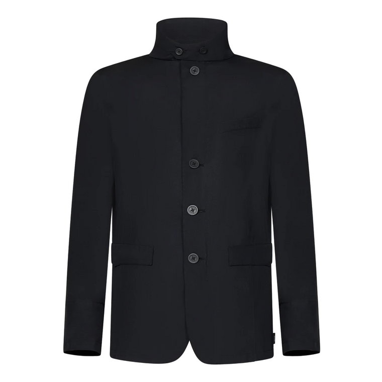 Czarna Kurtka w Stylu Blazer z Warstwami Gore-Tex Herno