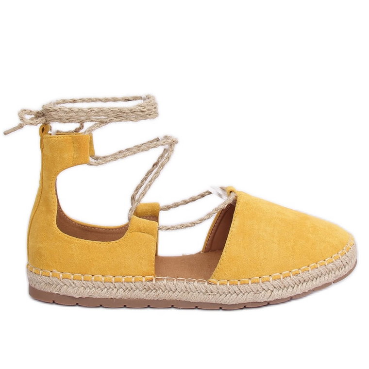 Espadryle wiązane na kostkę miodowe JH97P Yellow żółte