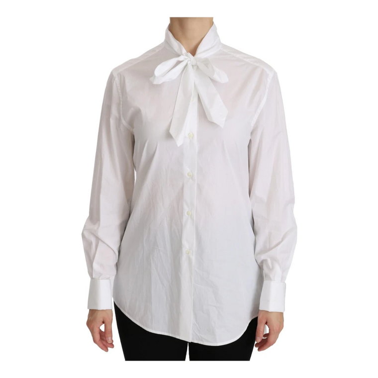 White Turtle Neck Long Sleeve Polo Shirt Dolce & Gabbana