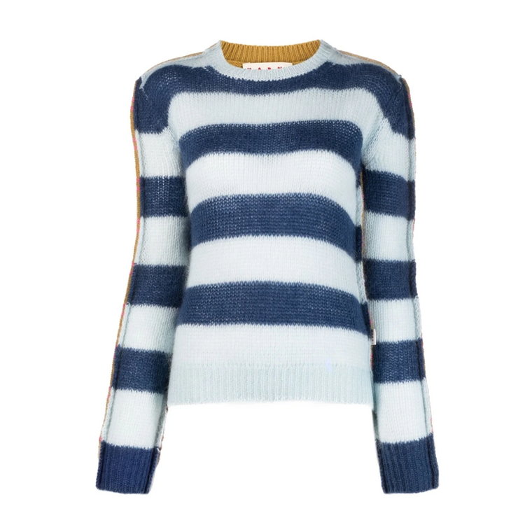 Prążkowany sweter z podwójną warstwą Marni