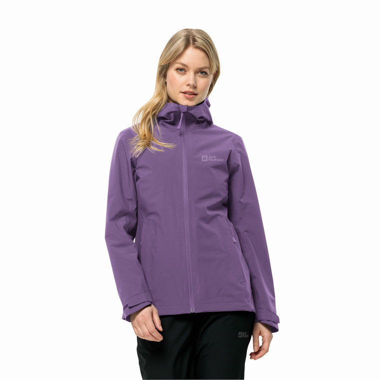 Damska kurtka przeciwdeszczowa Jack Wolfskin ROBURY 2L JKT W ultraviolet - XS